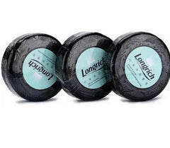 Three black dumbbells with 'Longrich' branding on a white background