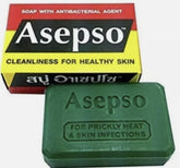 Asepso Sport Antibacterial Soap with a soccer player on the packaging.