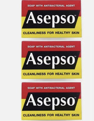 Asepso Sport Antibacterial Soap with a soccer player on the packaging.