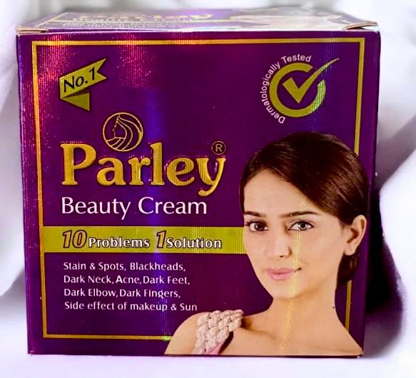Parley Beauty Cream box with a woman's face on a white background