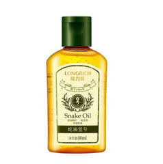 Bottle of Longrich Snake Oil on a white background