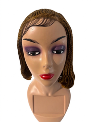 Chin-length micro-braid bob