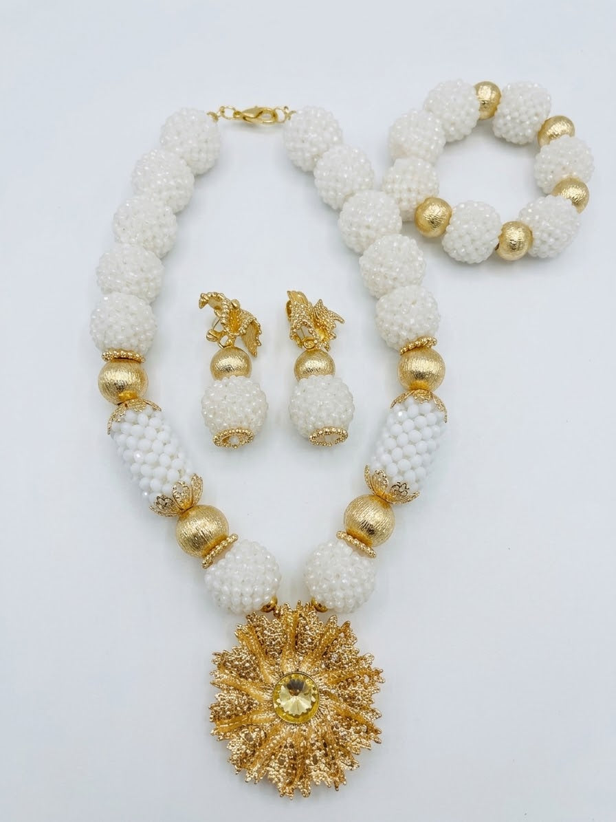 White Coral Bead Set